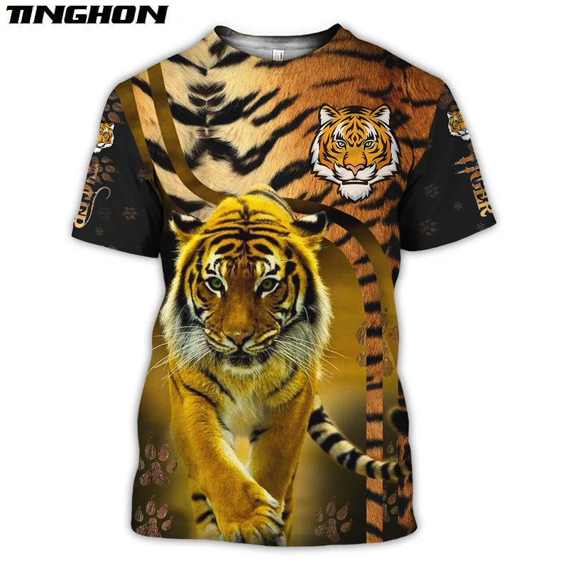 

XS-7XL Summer Men t-shirt Premium Tiger Skin 3D Printed T-Shirt Harajuku Casual short Sleeve Tee shirts Unisex tops TM002