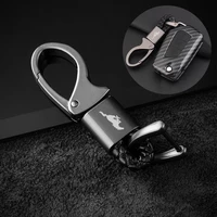for ford mustang gt key with logo keyring new car styling leather metal car emblem key ring keychain