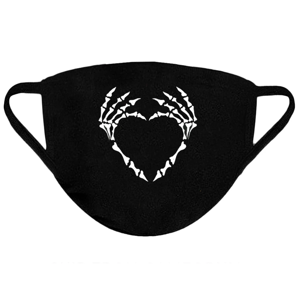 

Creative Design Skeleton "Hand Heart" Hand Bone Printed Washable Reusable Fabric Face Mask