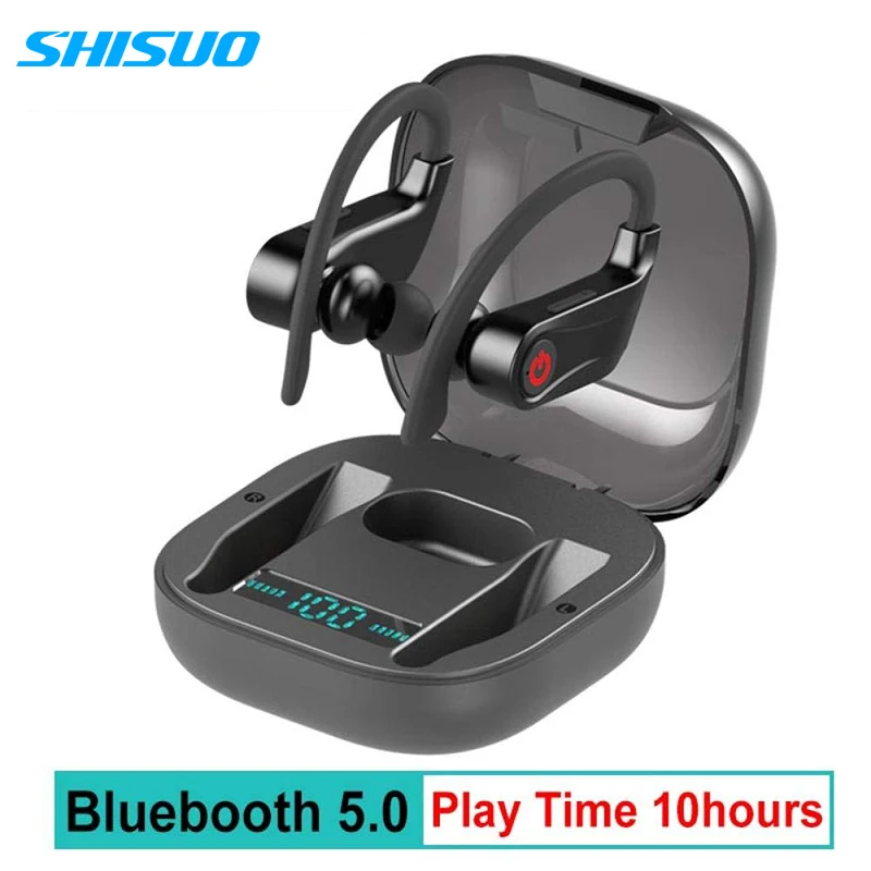 Беспроводные наушники SHISUO Bluetooth 5 0 вкладыши спортивные стереонаушники с заушным
