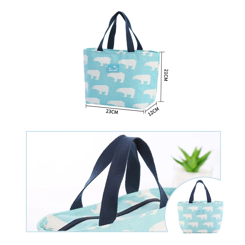 

Aluminium Film Ramie Cotton Lunch Bags Office School Picnic Portable KD-H KD-B Keep Food Warm Large Capacity Lunch Bags Box