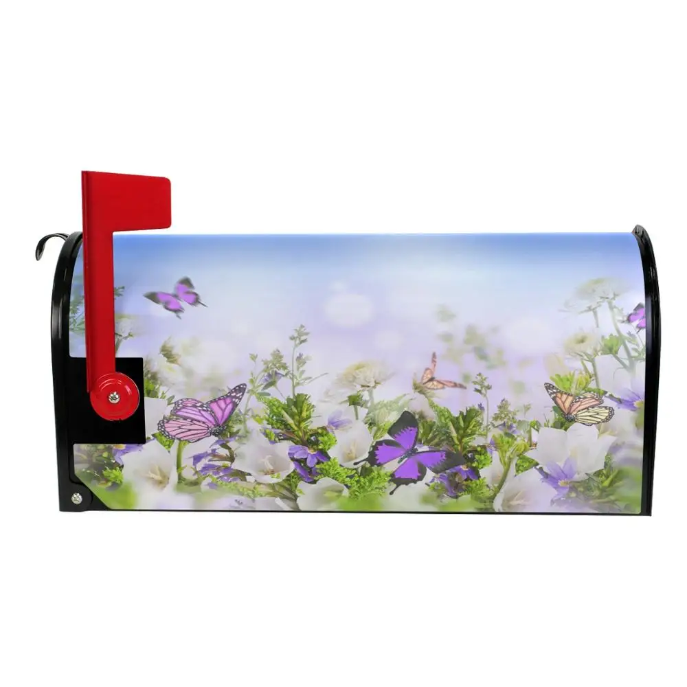 Магнитный чехол для почтового ящика водонепроницаемый с бабочками летающими