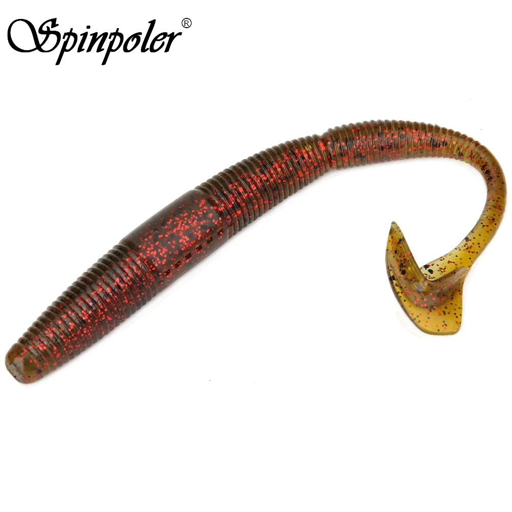 Spinpoler ниндзя хвост червь утонченность черви скручивания приманка Tail Grub для