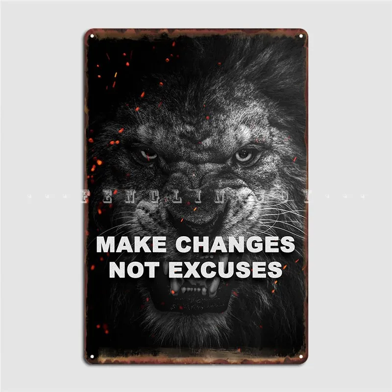 

Angry Lion Motivation Metal Sign Garage Decoration Retro Kitchen Cinema Kitchen Tin Sign Posters