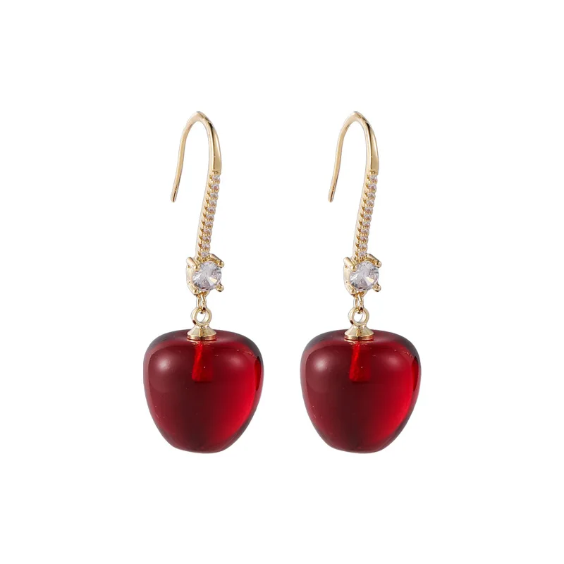 

MISSNICE Sweet Cute Fruit Cherry Earrings For Women Elegant Girl Acrylic Jewelry Wedding Accessories Birthday Gift Pendientes