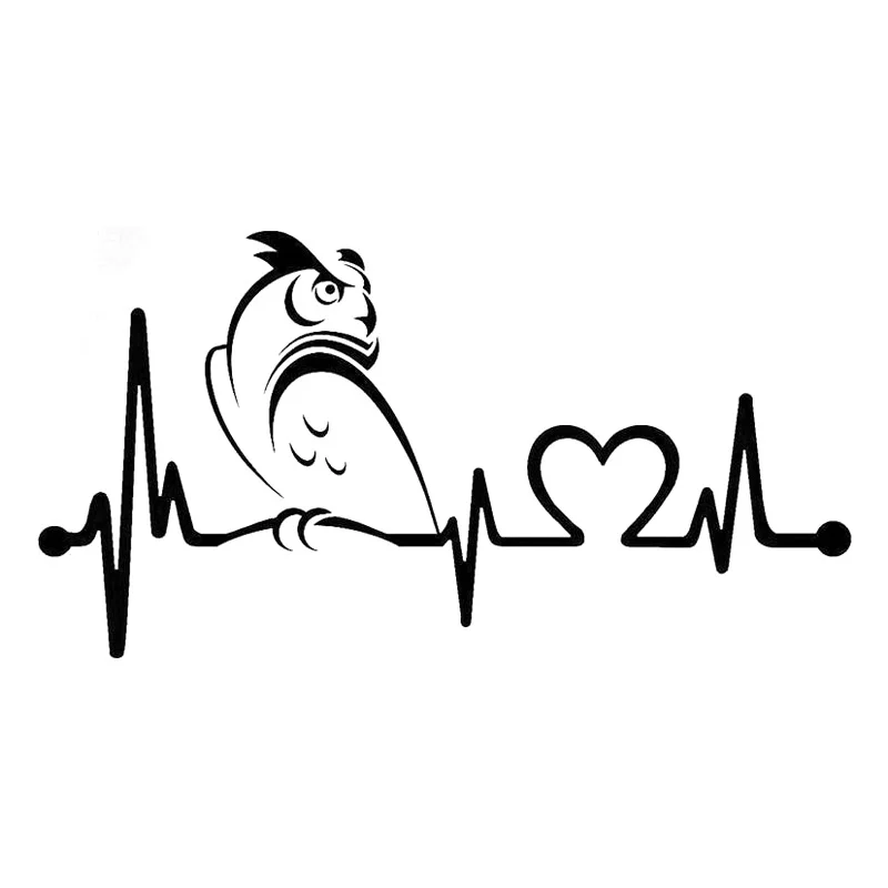 

Car Sticker Owl Heartbeat Lifeline Car PVC Sticker Motorcycle Sticker 20.3cm*10.8cm