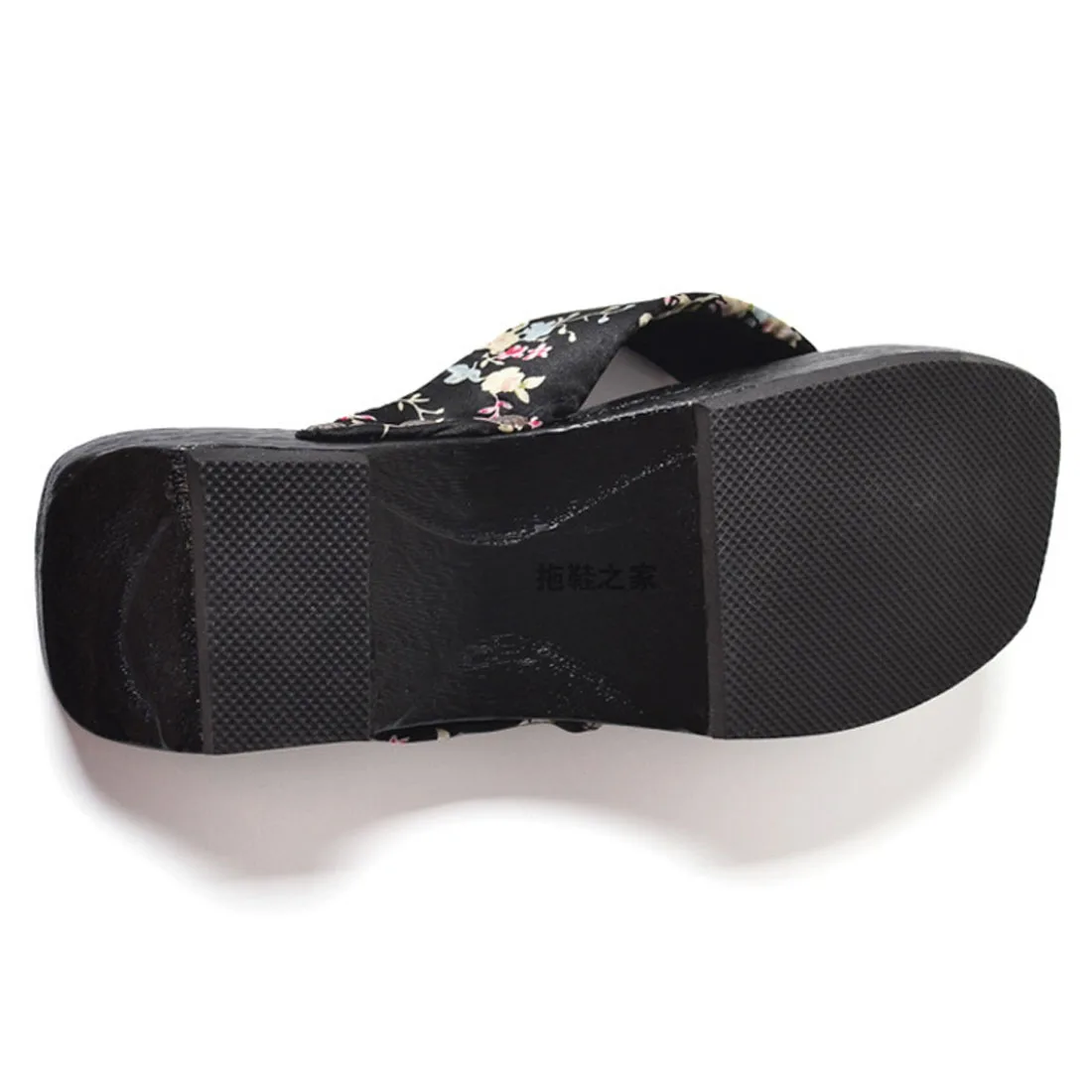 Женские шлепанцы деревянные сандалии с цветочным принтом обувь для косплея в