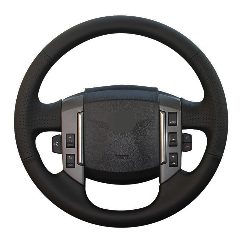

Car Steering Wheel Cover DIY Hand-stitched Black Artificial Leather For Land Rover Discovery 3 2004-2009