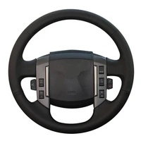 car steering wheel cover diy hand stitched black genuine leather for land rover discovery 3 2004 2009