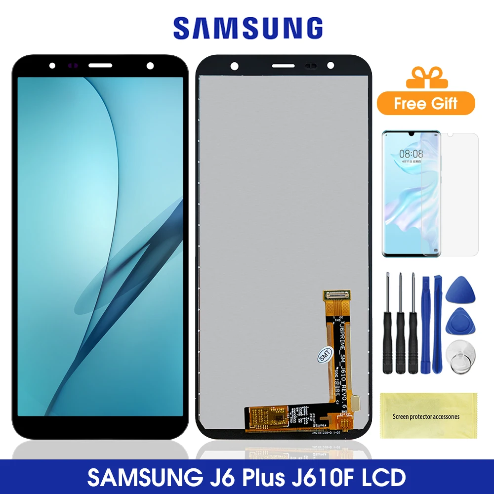 6 0 ''J610 ЖК-дисплеи для Samsung Galaxy J6 Plus + ЖК-дисплей сенсорный экран Замена J610 J610F