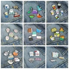 Книги для чтения в виде мультяшного кота, металлическая деталь, милый череп, булавка, индивидуальный шарм, бижутерия для костюма, подарки для студентов, друзей