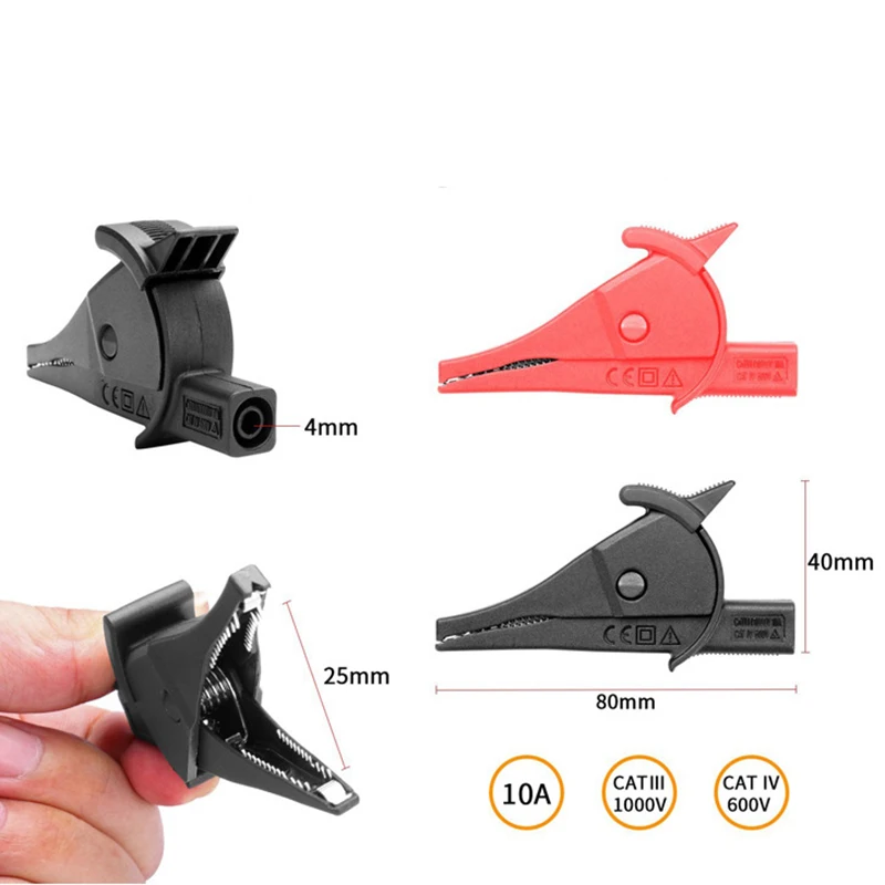 

QHTITEC Electrical Multimeter Test Leads Set Banana Alligator Clip Test Leads Probe hook Replaceable Multimeter Leads Kit Tester