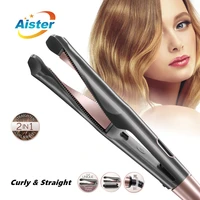 twist straightening professional hair straightener flat iron fashion styling 2 in 1 ceramic ptc fast heat curler iron hair tool