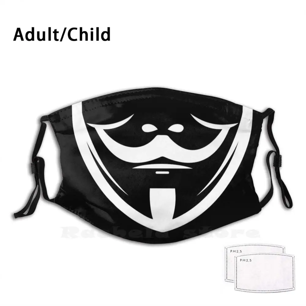Копия анонимной маски иллюстрация для взрослых и детей фильтр от пыли