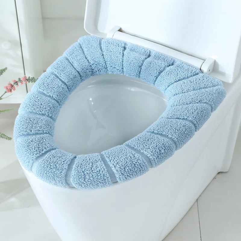 

Winter Warmer Toilet Seat Cover Mat Bathroom Toilet Pad Cushion with Handle Thicker Soft Washable Closestool Warmer Accessories