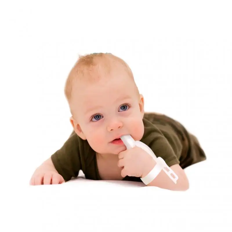 

Thumb Sucking Teether Adjustable Silicone Stop Sucking Finger Protector Newborn Dental Care Toys Food Grade Anti-bite Teether