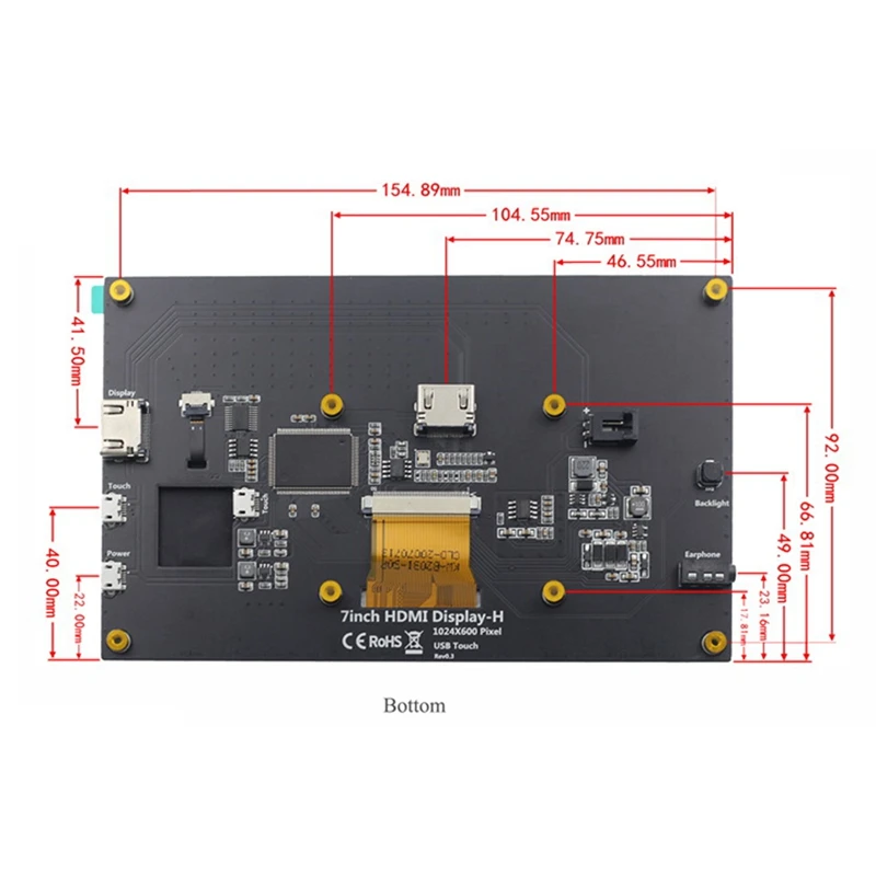 

178 , Raspberry Pi 3B + 4B, 7- 1024X600 - D , -H