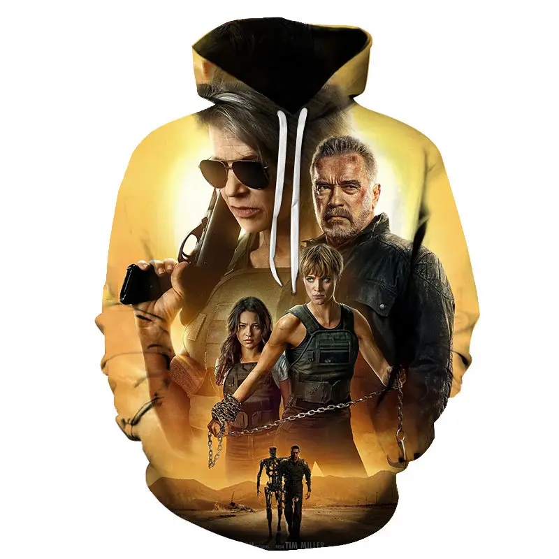 Terminator dark fate толстовка с 3D принтом 2019 новейший фильм Мужская/Женская цельный Harajuku