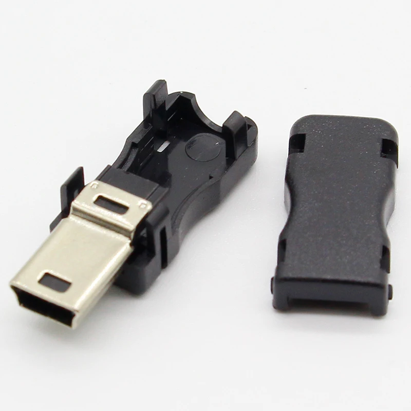 10 шт. Mini USB 5 Pin T-порт штекер разъем и пластиковая крышка для DIY дропшиппинг Лидер