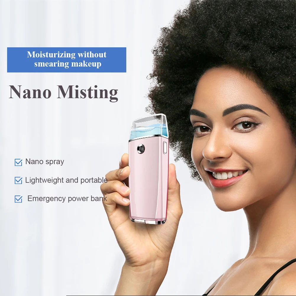 

Nano Facial Mister Mini Facial Steamer Skin Portable Misting Sprayer Rechargeable Hydrating Cooling Skin Care Tool