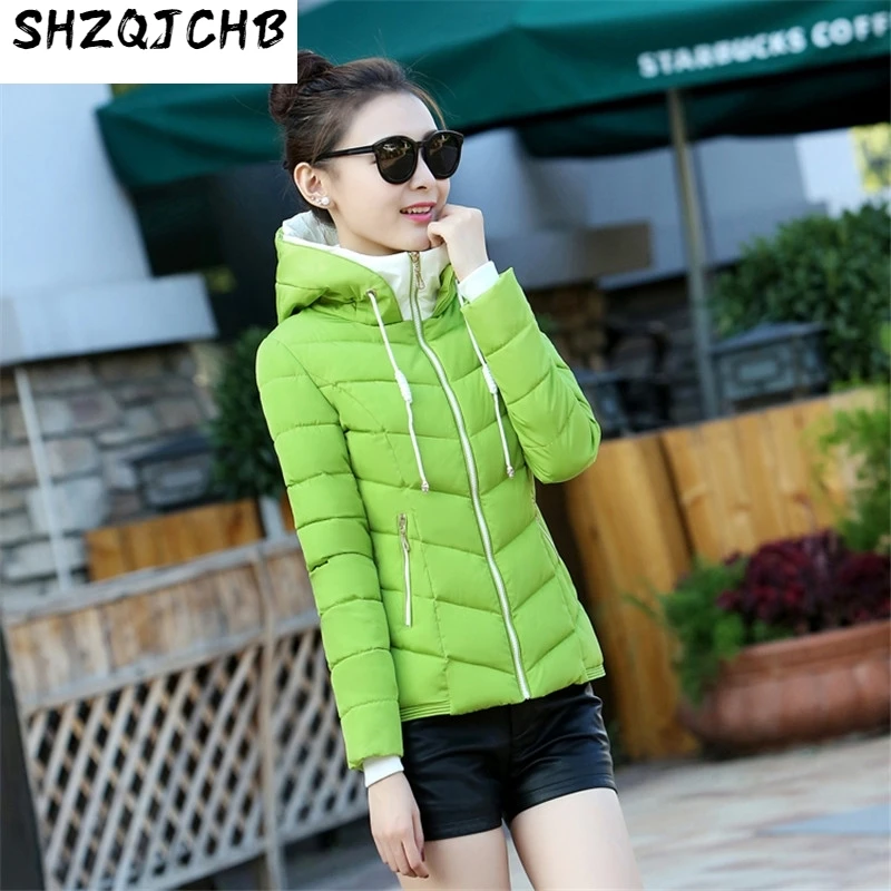 

JCHB 2021 Fashion Women's Down Jackets White Goose Warm Winter Coat Hooded Women Parka Padded Slim Coats Casaco De Inverno WXF4