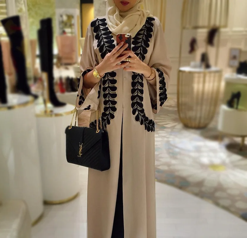 Мусульманский Кафтан-абайя платье-кимоно женское арабское кимоно из Дубая Caftan