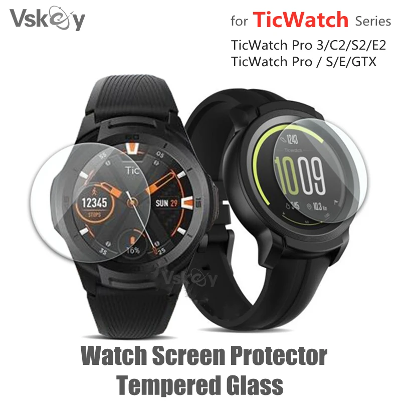 

VSKEY 10PCS Tempered Glass for TicWatch Pro 3 C2 E2 S2 GTX Screen Protector Smart Wrist Watch Anti-Scratch Protective Film