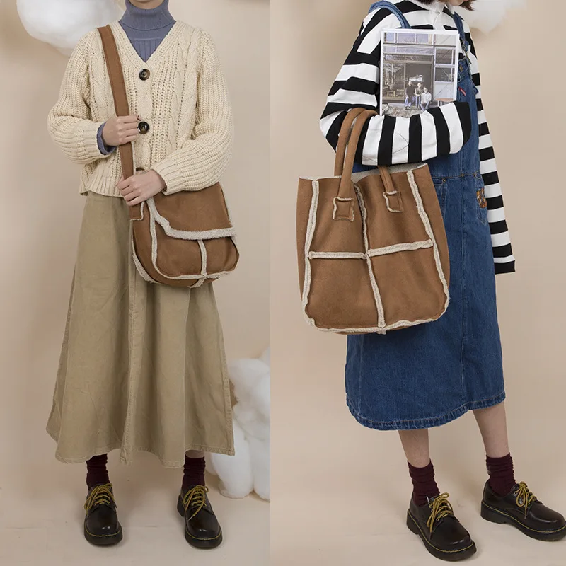 Роскошные дамские сумочки из искусственного меха Большая вместительная зимняя