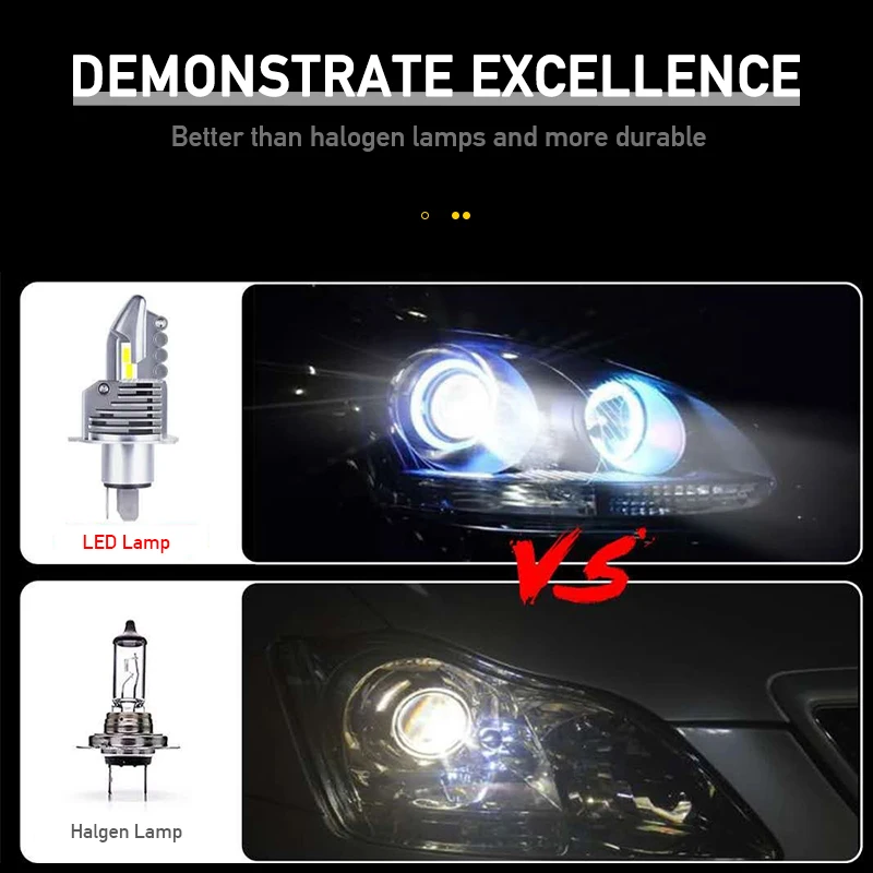 12V 24V 80W 12000LM H4 9003 HB2 светодиодный головной светильник лампы диодные для автомобиля