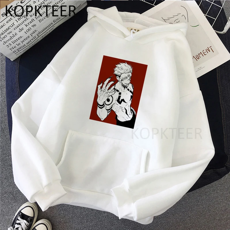

Смешные Толстовки с капюшоном ююзютсу Kaisen Ryomen Sukuna, одежда в стиле Харадзюку, худи в эстетическом стиле с длинным рукавом, уличные толстовки