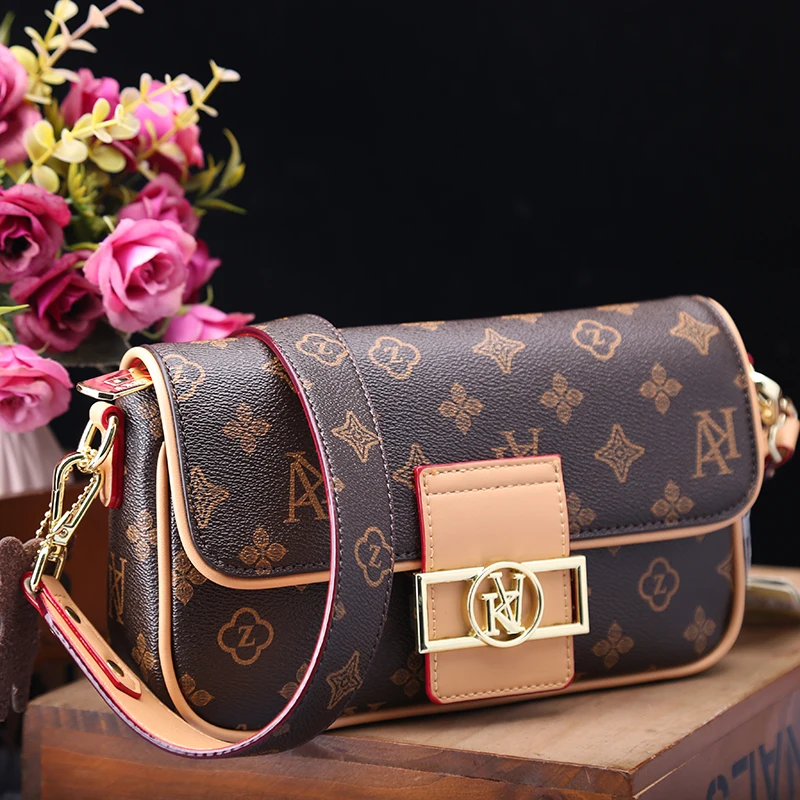 

Женская сумка-мессенджер, из натуральной кожи, с винтажным принтом, универсальная, 2021