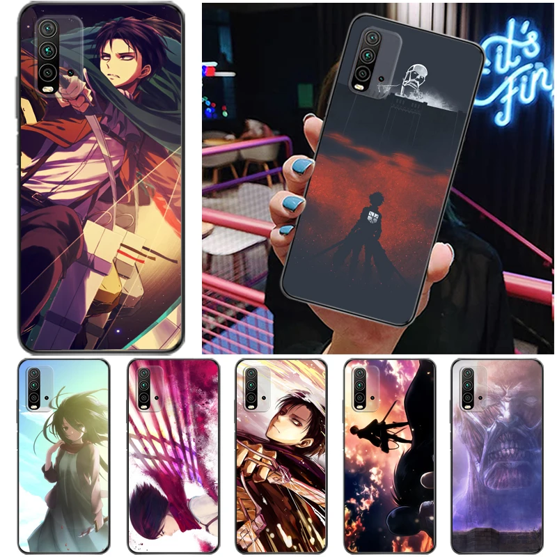 

Attack On Titan Eren Jager Mikasa Ackerman Armin Arlert Levi Phone Case For Xiaomi Redmi 9 9T 9A 9C Pro Cases Back Cover