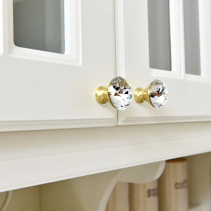 Качественные ручки из хрусталя и латуни K9 ручка для ящика шкафа кухонного