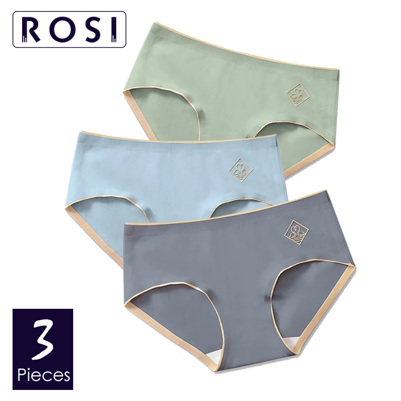 3 шт. женские хлопковые бесшовные трусики для девушек одноцветные средняя талия