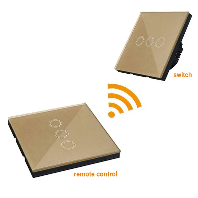 Смарт светильник 220 в беспроводной RF433MHz передатчик стеклянная панель сенсорный