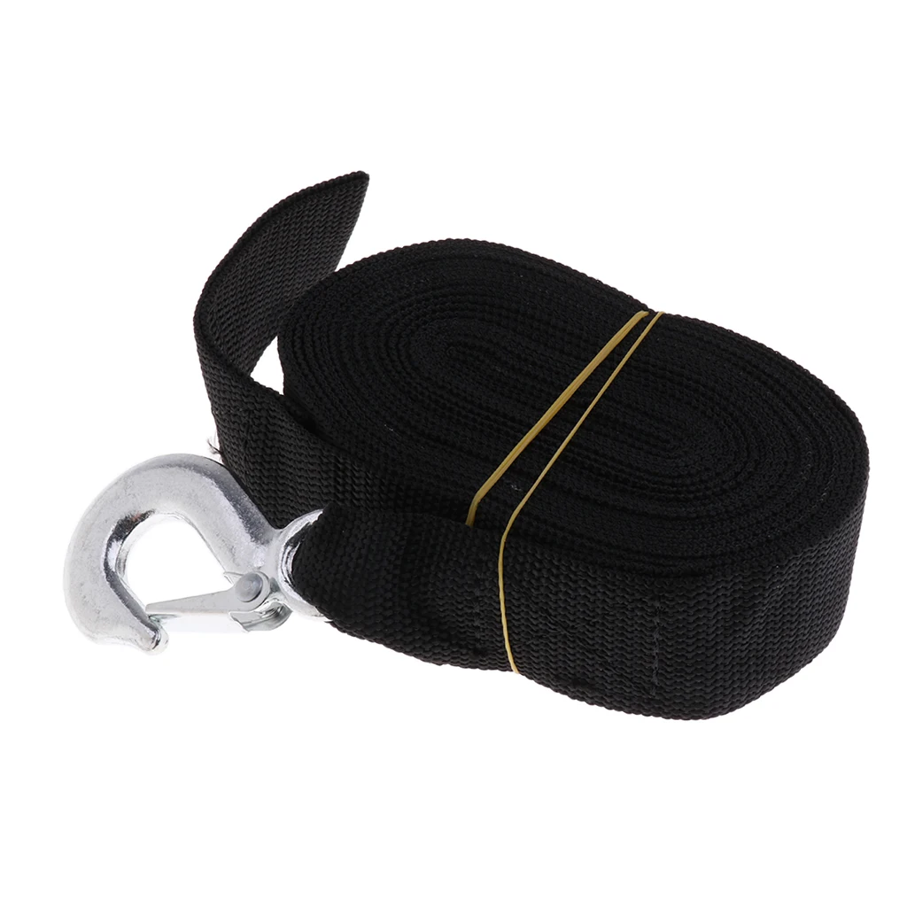 

7m Boat Winch Trailer Replacement Webbing Nylon Strap With Heavy Duty Hooks