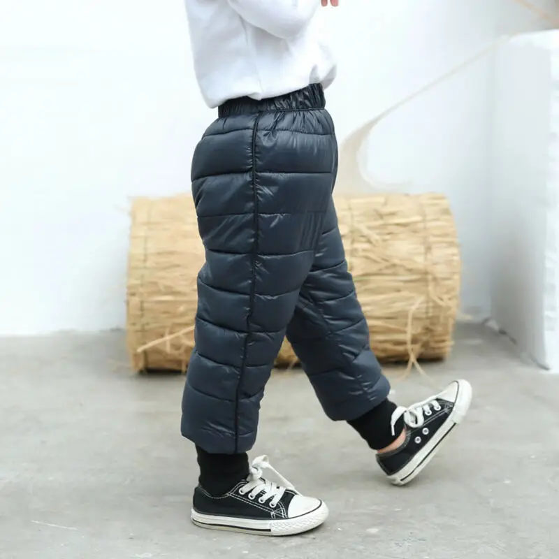 Детские зимние Утепленные хлопковые пуховые брюки для мальчиков и девочек