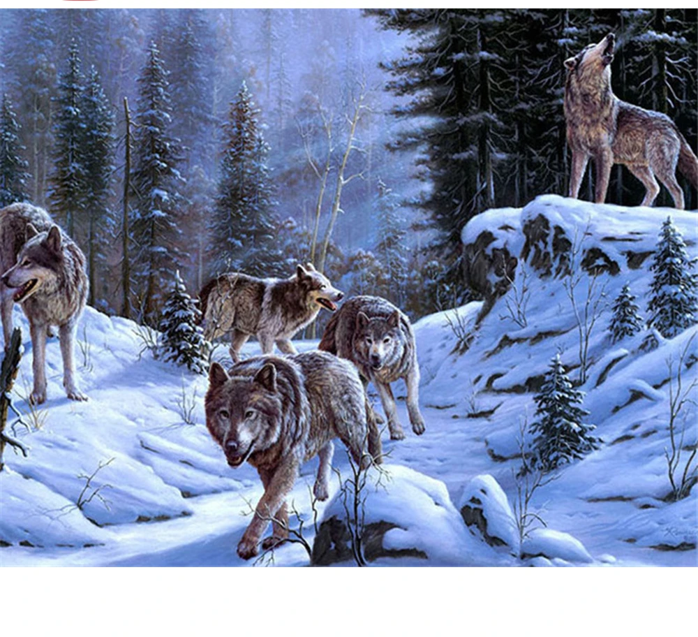 

CraftArtGo Painting By Numbers Animal painting On Canvas HandPainted Gift Picture By Number Waterfall Kits Home Decoration