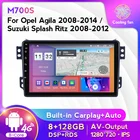 Автомагнитола для SUZUKI Splash Ritz OPEL Agila 2008-2012, 2 din, Android 11,0, радио, стерео, Wi-Fi, Авторадио, GPS-навигация, мультимедийный плеер
