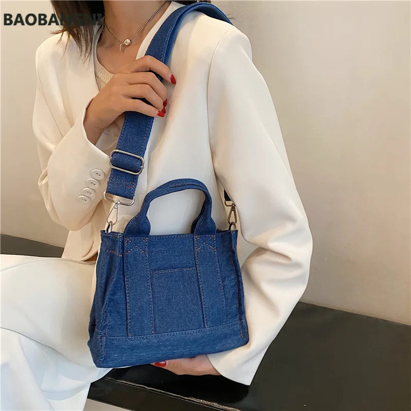 Big capacity Women Shoulder Bags Casual Denim Female Crossbody Bags Fashion Lady Handbags and purse blue Casual totes bolsas