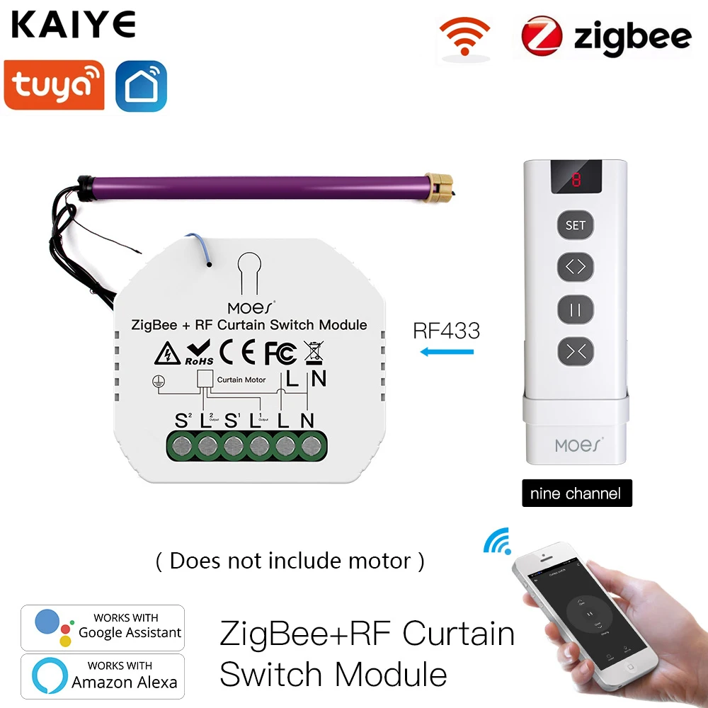 Роликовая Штора для занавесок Tuya Zigbee с Wi Fi и радиочастотным управлением модуль