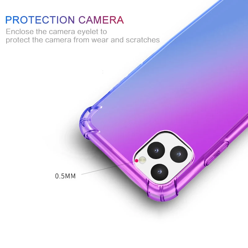 Чехол для телефона Iphone 11 Pro Max градиентный Цветной корпус телефона четыре угла анти-падение ультра-тонкий защитный чехол Модный ультратонкий