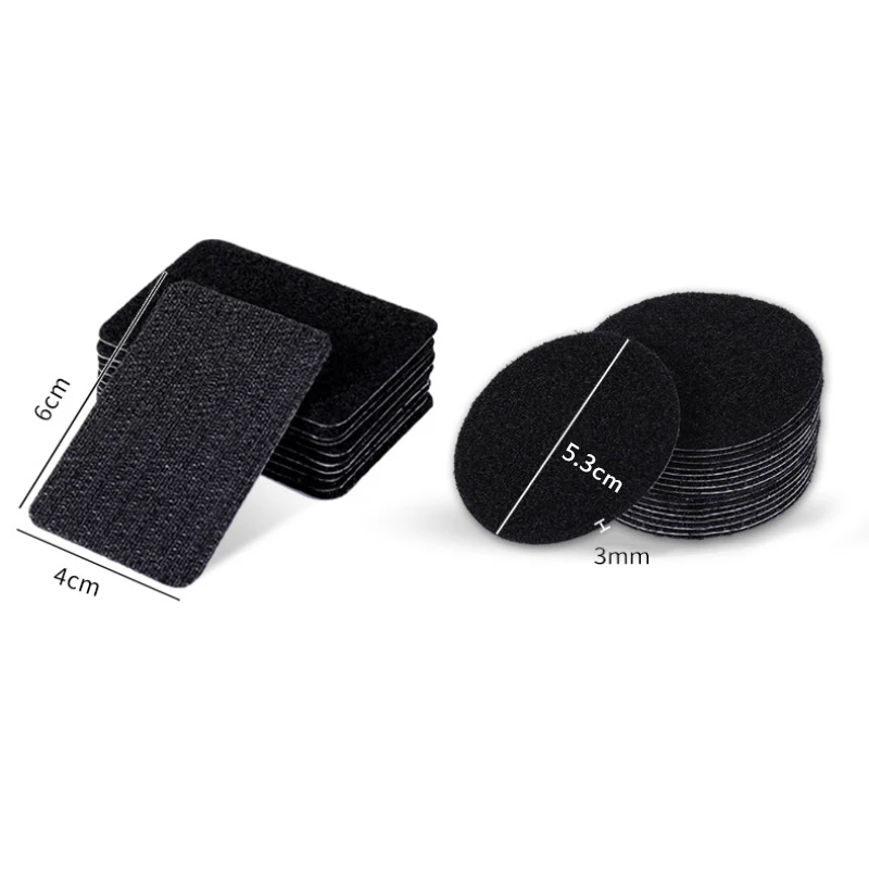 

5 Pairs Seamless Double-sided Fixed Mat Velcro Round Rectangle Chair Pad Rug Sofa Table Cloth Bed Sheets Anti-Slip Anti-Running