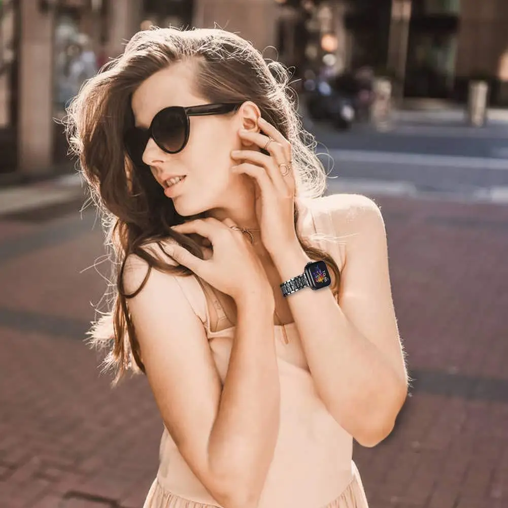 Apple watch band 5 44 мм 40 мм Женский бриллиантовый ремешок iwatch Watch Series 4 3 2 1 браслет из нержавеющей стали для часов iphone 42 мм 38 мм