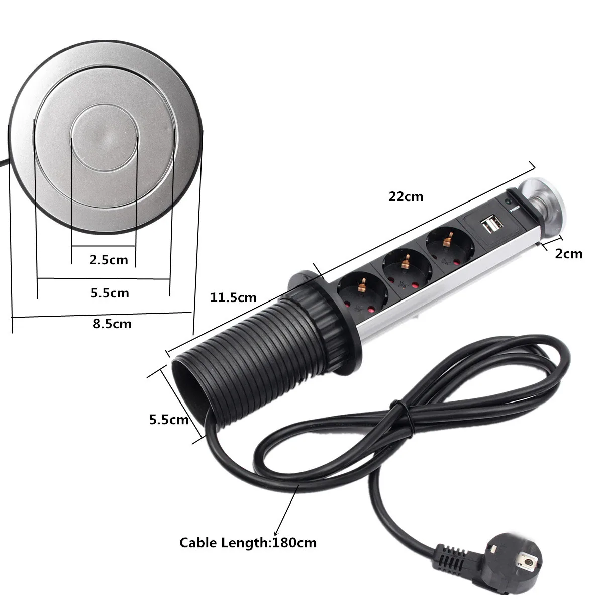 16A Выдвижная 3 розетка 2 usb порт для зарядки кухонный стол электрическая розетка настольные розетки выдвижные столешницы столешница