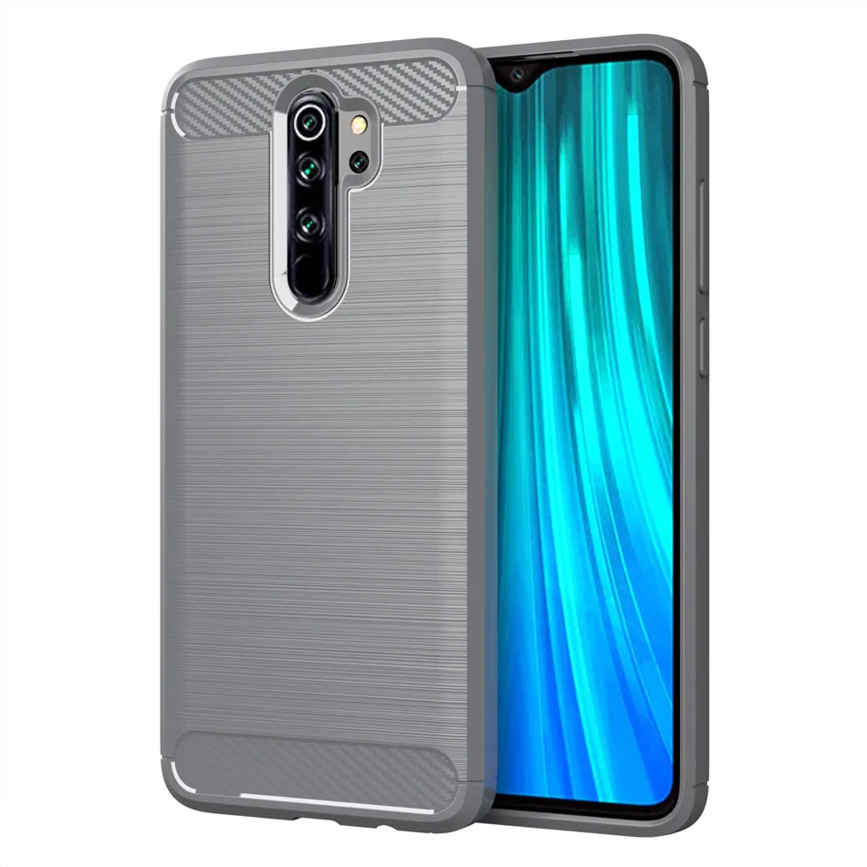 Whyes Мягкий силиконовый чехол для Xiaomi Redmi Note 8 Pro из углеродного волокна противоударный чехол из ТПУ для Xiaomi Redmi Note 8 Pro Чехол - Цвет: Серый