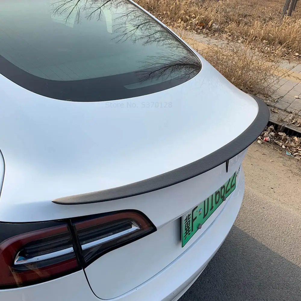 Для Tesla модель 3 Высокое качество Спойлер из углеродного волокна задний багажник спойлер заднего крыла украшение автомобиля стиль 1 шт