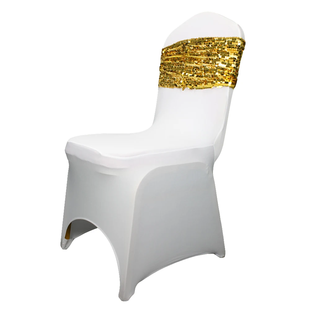 1 шт. свадебные спандекс золотые блестки ленты для стульев с пряжкой эластичные