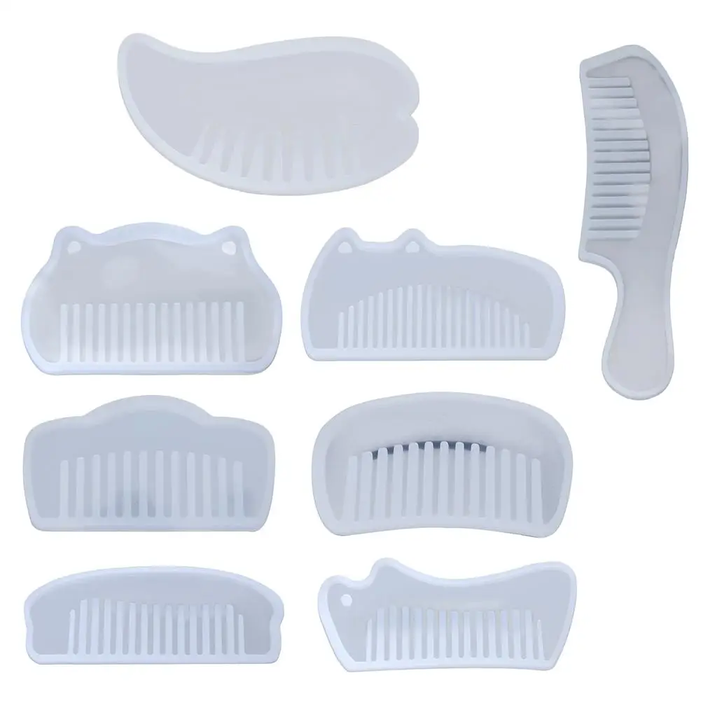 

1pcs Silicone Comb Mold 3D Transparent Safe Epoxy UV Resin Clear Mold For Jewelry Making Tools Resin Molds DIY Hand Craft 2020