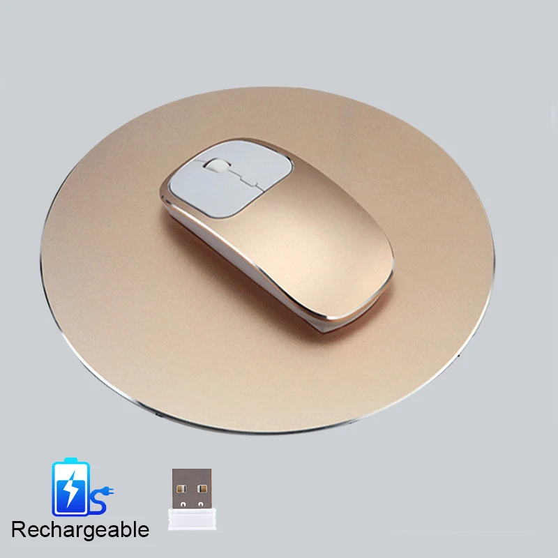 Беспроводная компьютерная мышь 2 4G перезаряжаемая из алюминиевого сплава для